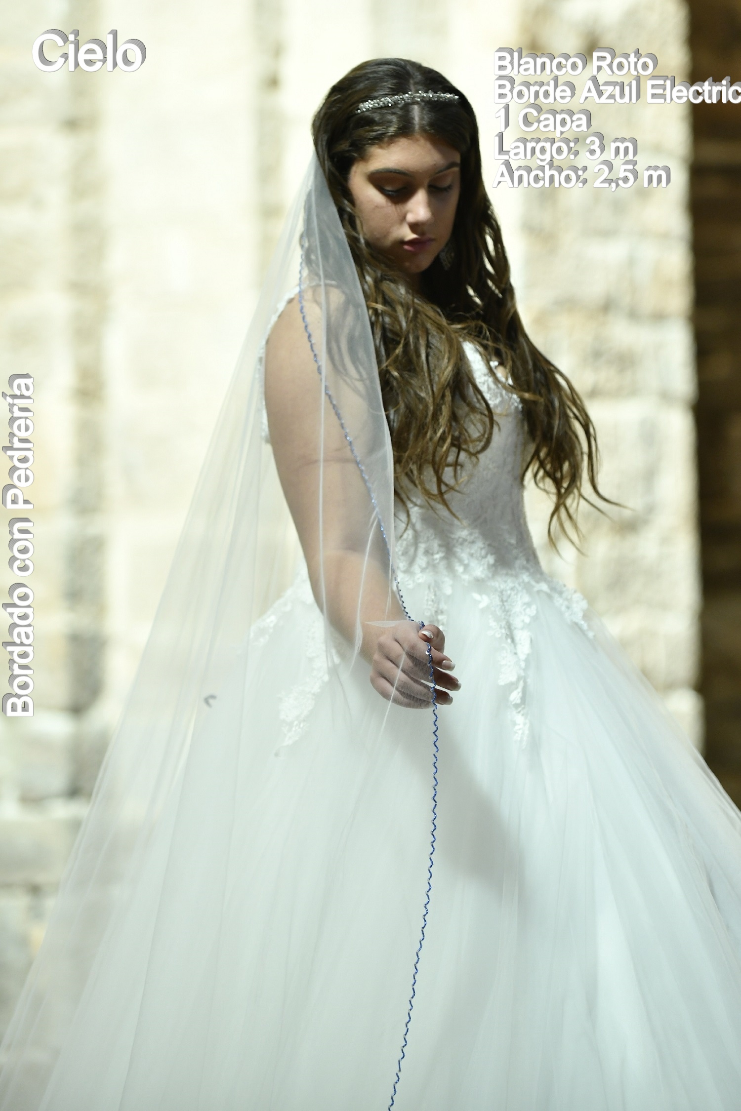 Boda Civil Velo Novia Pedreria Velo De Novia Con Pedrería Azul
