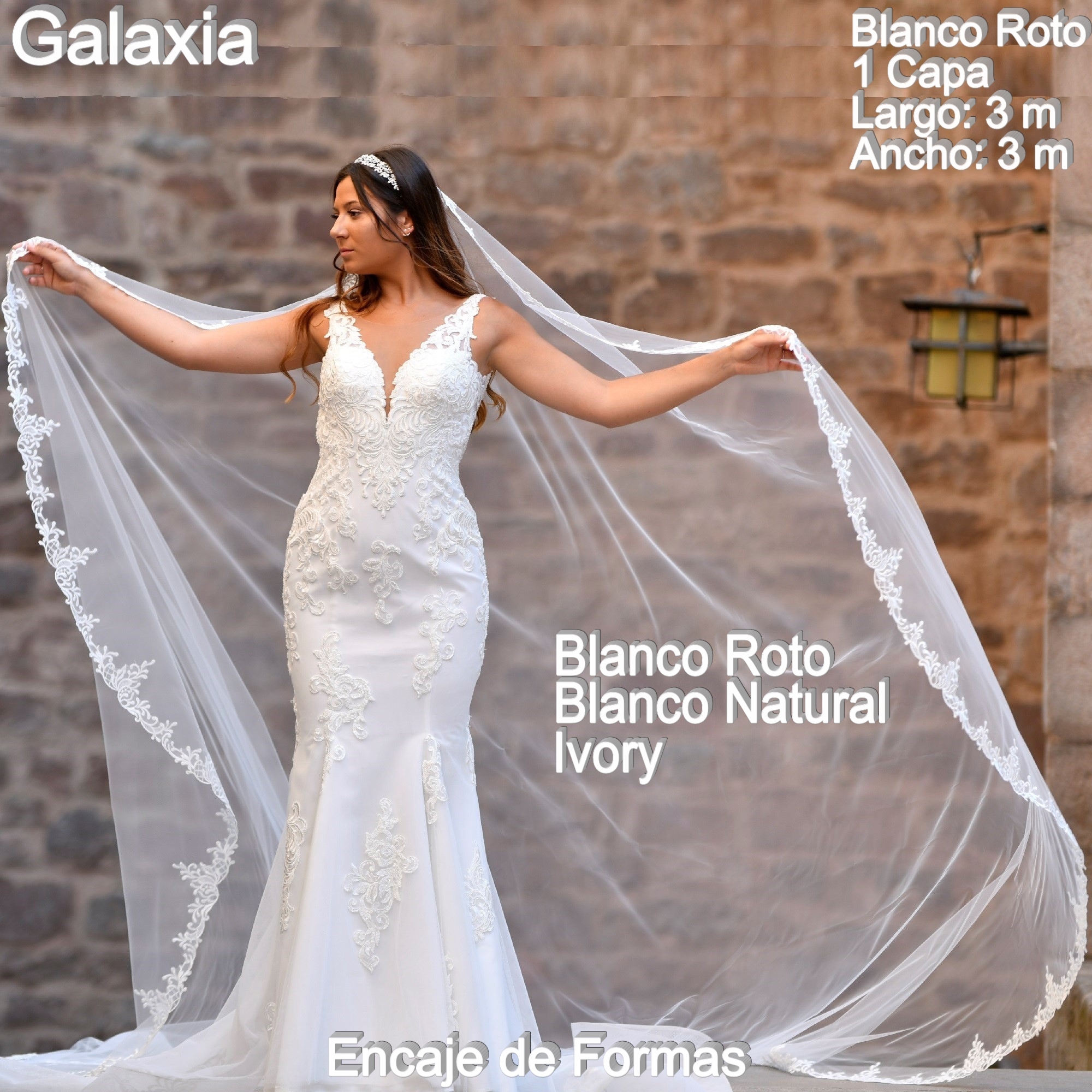 Velo Novia Blanco Roto Galaxia - Main Image