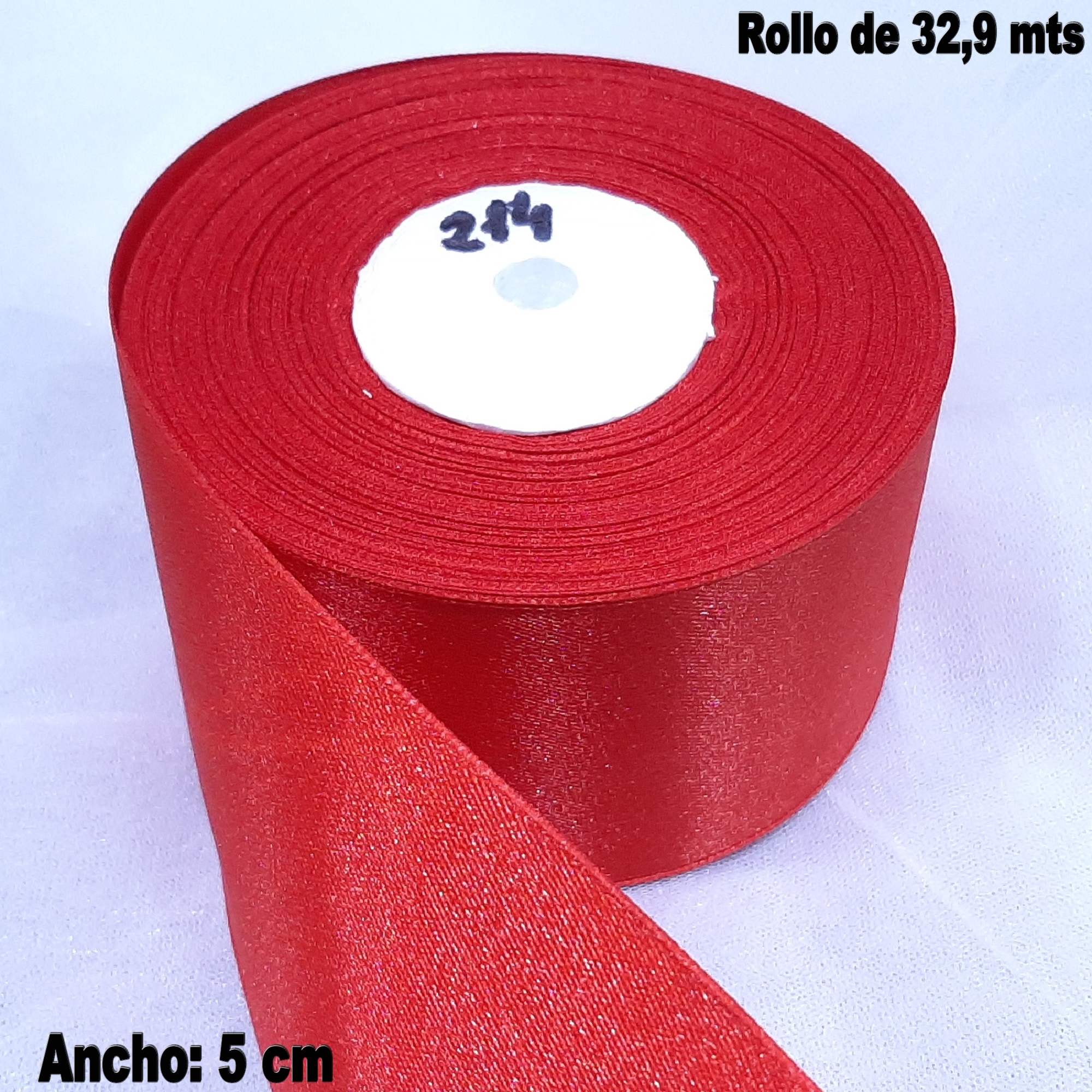Cinta de Raso 5 cm Rojo T-214